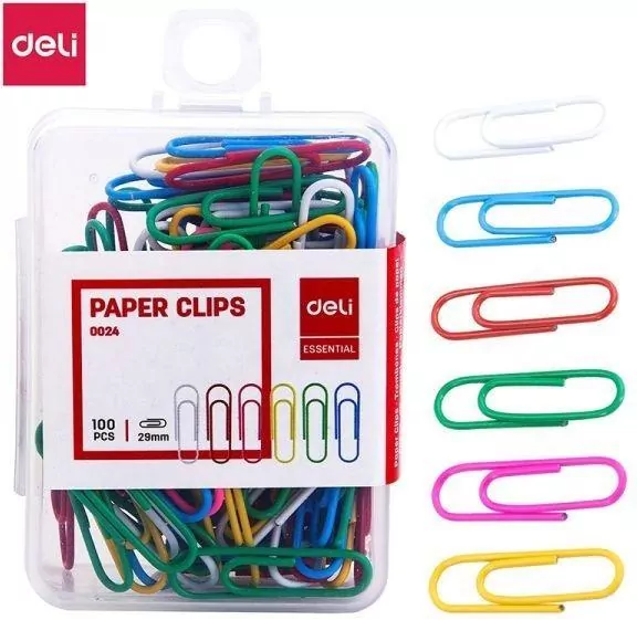 Spinacze kolorowe 29mm DELI - tantis.pl