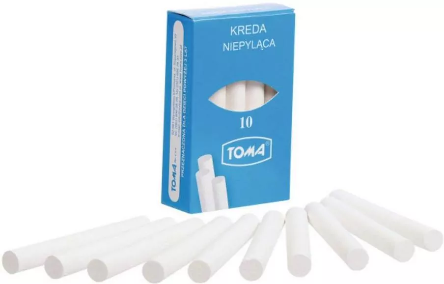 Kreda niepyląca. Czysta, trwała, łatwościeralna. 10 sztuk - tantis.pl
