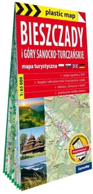 Plastic map Bieszczady i Góry Sanocko-Turczańskie - tantis.pl