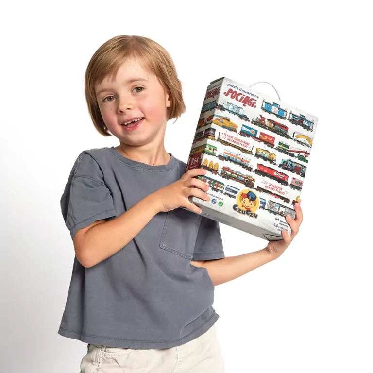 CzuCzu Puzzle dwustronne Pociągi - tantis.pl