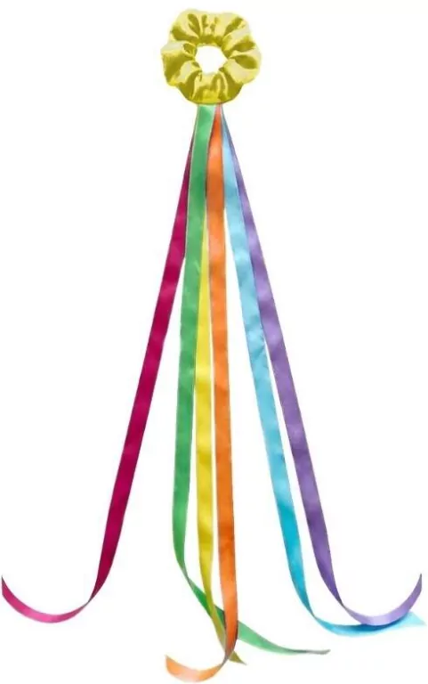 Wstążki do tańca na rękę z opaską żółtą 75cm - tantis.pl