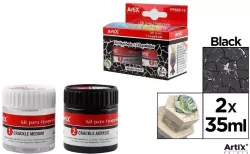 Farba akrylowa czarna + środek do spękań 2x35ml
