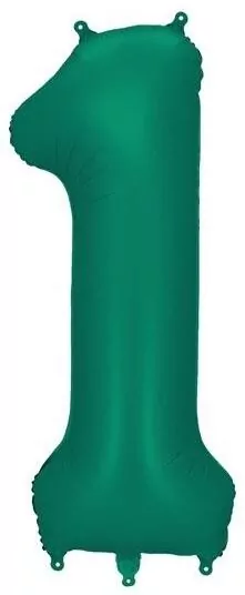 Balon foliowy cyfra 1 86cm butelkowa zieleń - tantis.pl