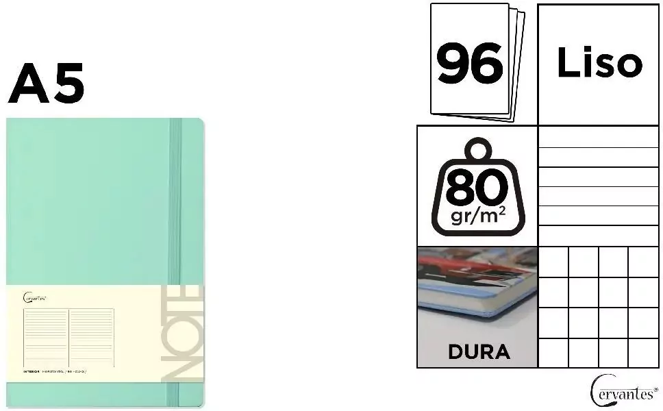 Notatnik A5/96K zielony pastelowy MIX - tantis.pl