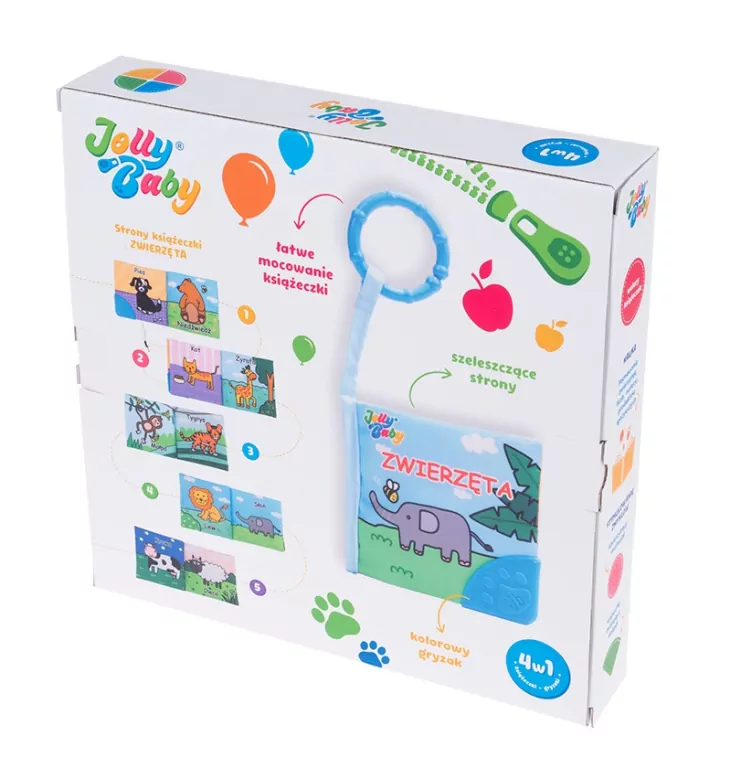 Książeczki gryzaki 4w1. Jolly Baby - tantis.pl
