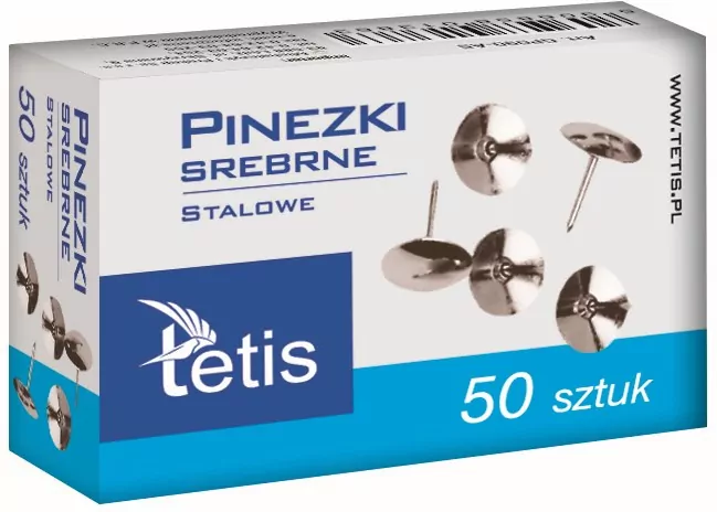 Paczka Pinezki srebrne 50 szt 10 sztuk - tantis.pl
