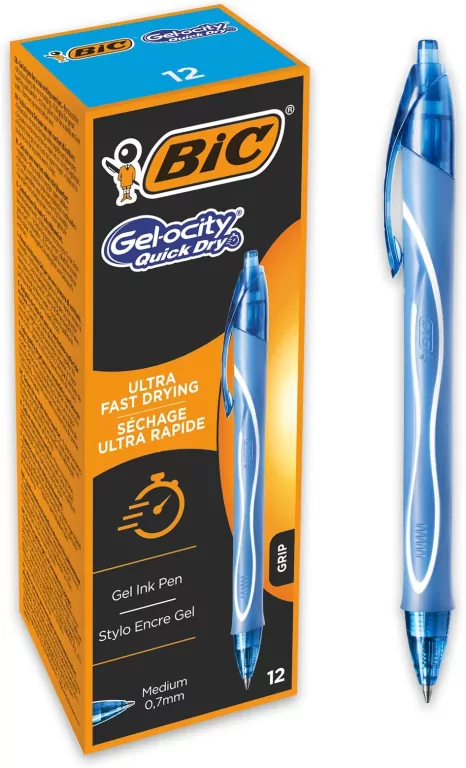 Długopis żelowy Quick Dry0,7mm niebieski(12szt)BIC - tantis.pl