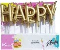 Świeczki urodzinowe Happy Birthday złote - tantis.pl