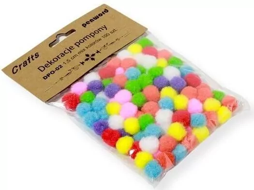 Dekoracje pompony 1,5cm mix kolorów - tantis.pl