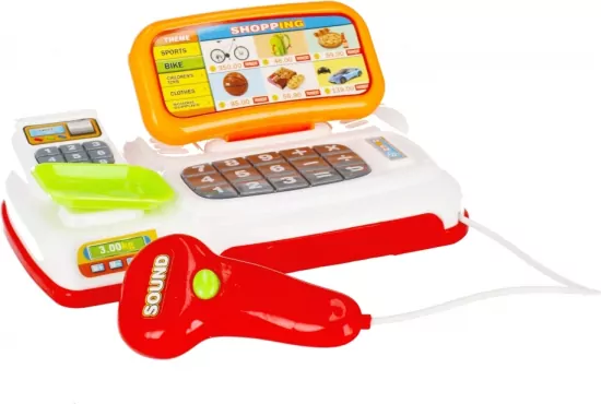 Kasa sklepowa na baterie z akcesoriami