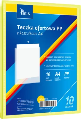 Teczka ofertowa A4 PP + 10 koszulek żółta