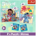 Trefl. Puzzle 2w1 + memos. Wesoły dzień Lilo&Stitch - tantis.pl