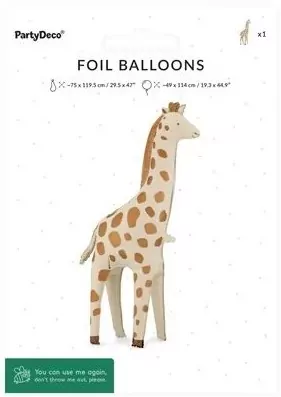 Balon foliowy stojący żyrafa 49x114cm - tantis.pl