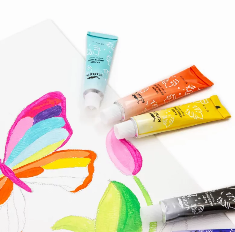 Farby akrylowe 12x12ml KIDEA - tantis.pl