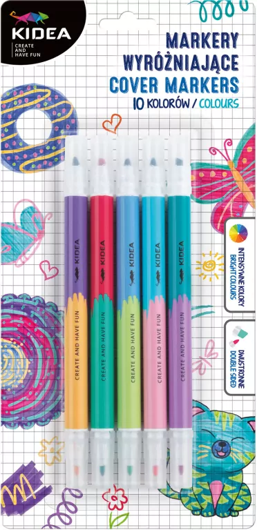 Markery wyróżniające 10 kolorów KIDEA - tantis.pl