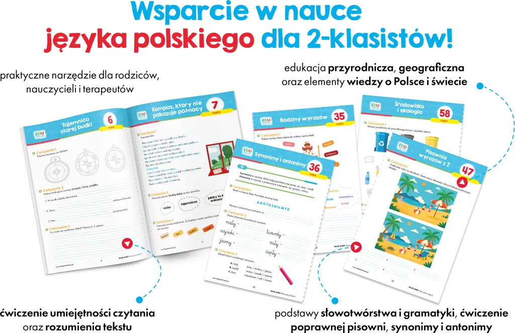 Język polski. Karty pracy. Klasa 2. Kapitan Nauka. Karty pracy - tantis.pl