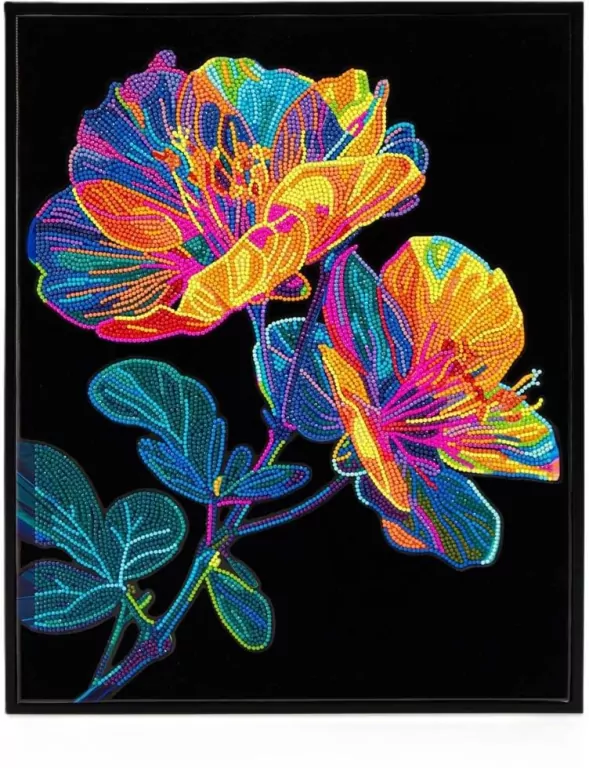 Diamond Dotz - Adults Flocked Neon Floral - tantis.pl