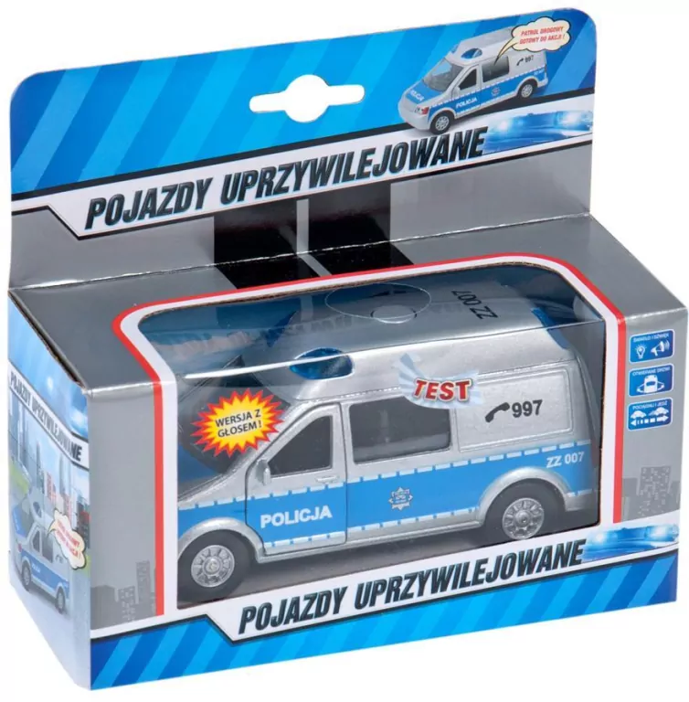 Auto Policja. Van z dźwiękiem 14cm - tantis.pl