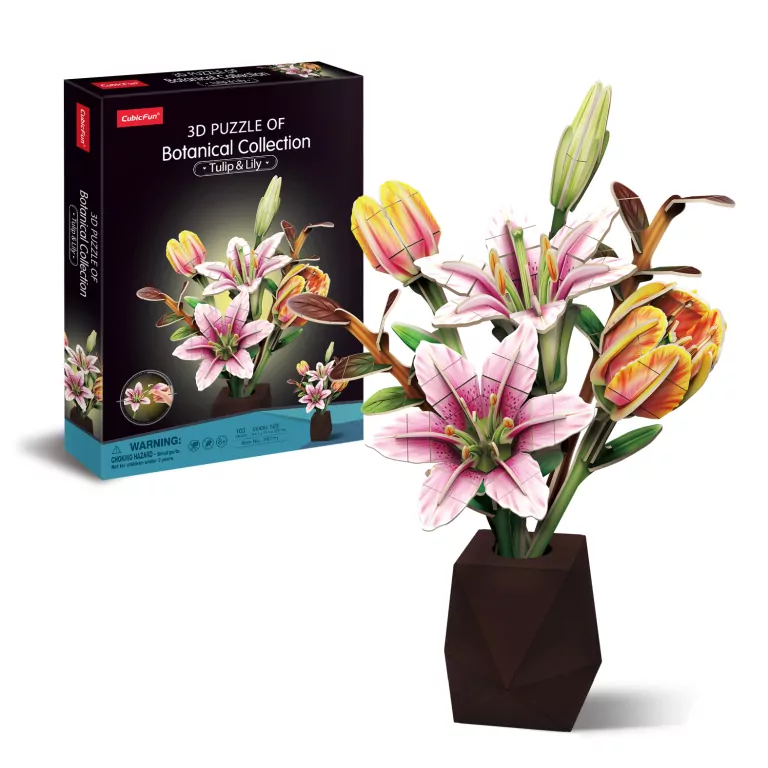 Puzzle 3D Cubic Fun Kwiaty Lilia i Tulipan - tantis.pl