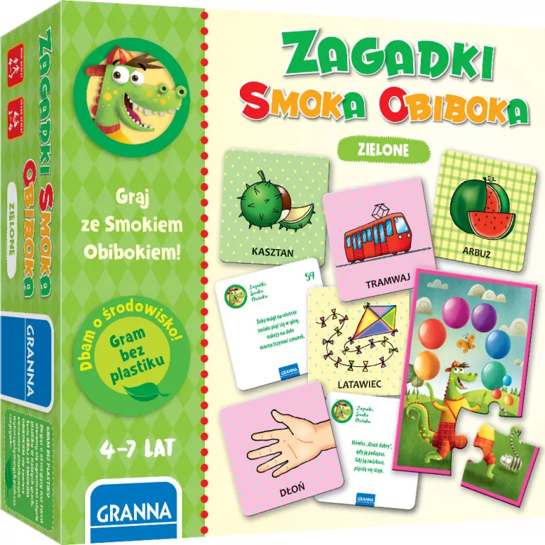 Zagadki Smoka Obiboka. Zielone. Graj ze Smokiem Obibokiem - tantis.pl