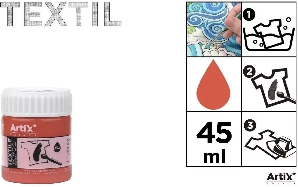 Farba do tkanin brązowa 45ml - tantis.pl