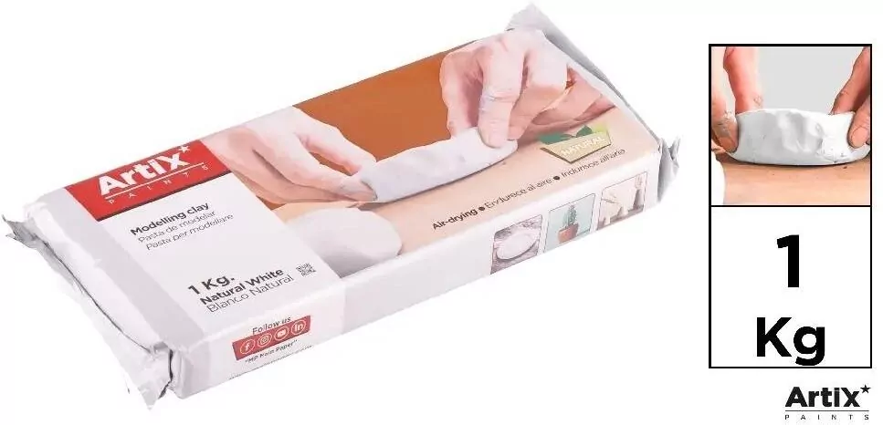 Glina modelarska 1kg biała - tantis.pl