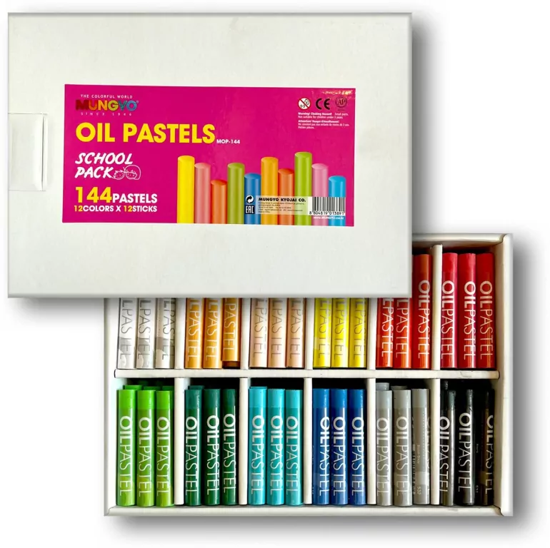Pastele olejne Mungyo Mop-144 zestaw szkolny 12 kolorów x 12 sztuk - tantis.pl
