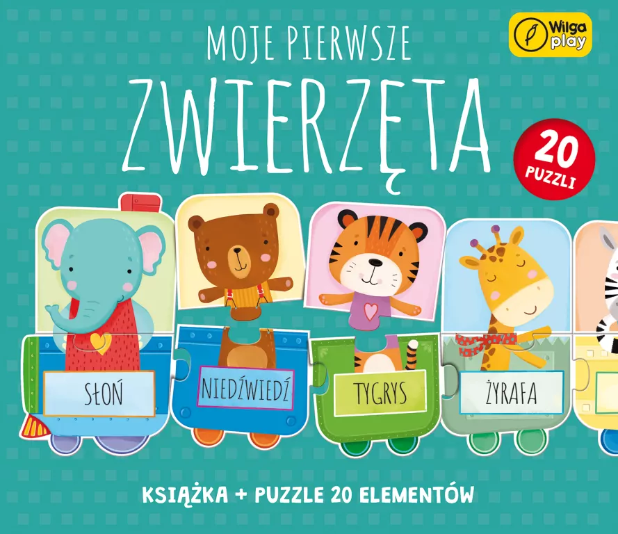 Książka i puzzle. Moje pierwsze zwierzęta, 20 elementów - tantis.pl