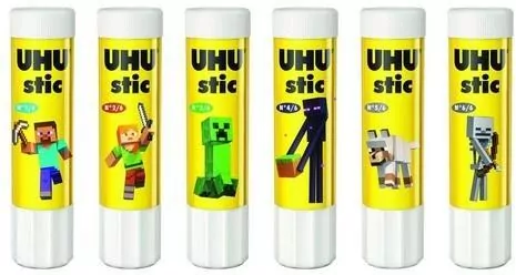 Klej w sztyfcie Minecraft 21g UHU. 12 sztuk - tantis.pl