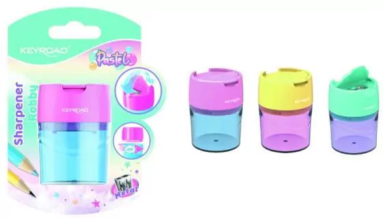 Temperówka plastikowa pastel podwójna pojemnik MIX - tantis.pl