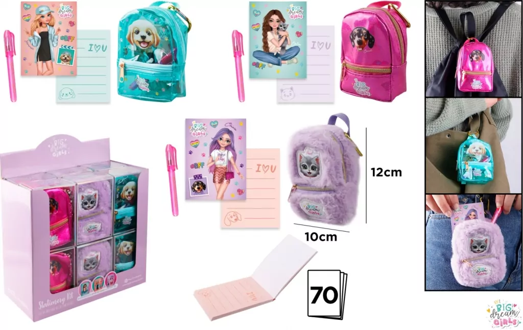 Zestaw do pisania w miniplecaku Big Dream Girl MIX - tantis.pl