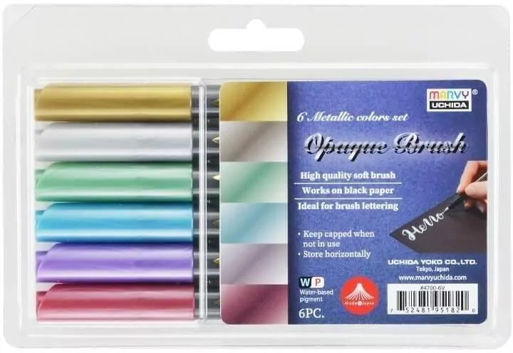 Pisaki pędzelkowe Opaque Brush 6 kolorów - tantis.pl