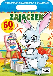 Wielkanocna kolorowanka z naklejkami. Zajączek - tantis.pl
