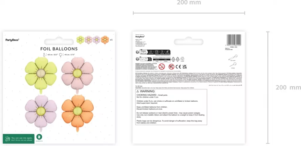 Balony foliowe do girland Stokrotki 65cm - tantis.pl