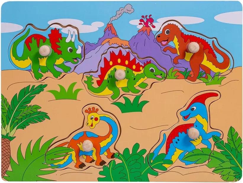 Dinozaury. Układanka drewniana - tantis.pl