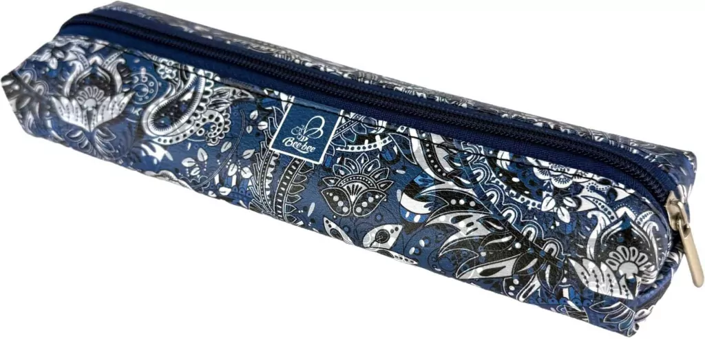 Piórnik szkolny młodzieżowy student jamnik Ornament Blue - tantis.pl
