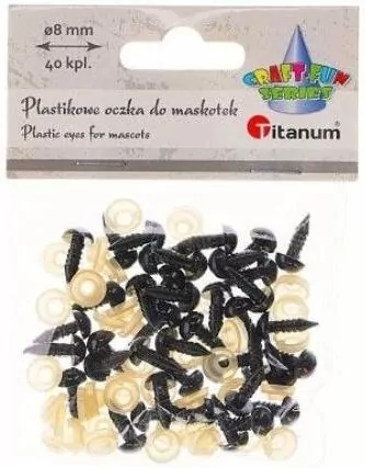 Oczy do maskotek plastikowe 8mm z mocowaniem 50szt - tantis.pl