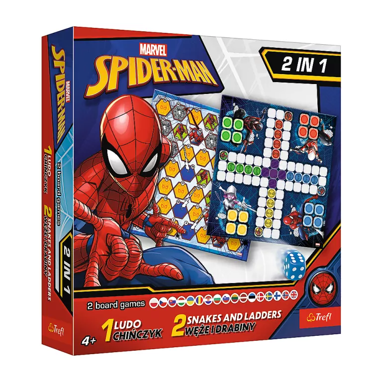 Gra 2w1 Chińczyk/Węże i drabiny Spider-Man - tantis.pl