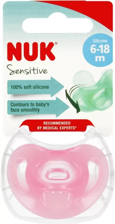 NUK. Sensitive. Smoczek. 6-18 miesięcy. Różowy - tantis.pl