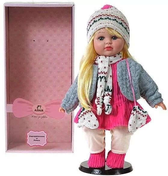 Lalka dziewczynka zima z dziękiem 40 cm w pudełku 526303 ADAR - tantis.pl