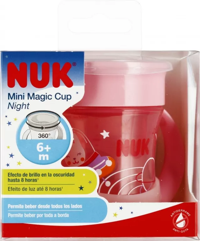 NUK. Mini Magic Cup. Night. Kubek. 160 ml. 6 miesięcy. Różowy - tantis.pl
