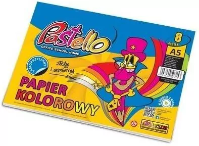 Papier kolorowy A5 samoprzylep 8 kartek błyszczący - tantis.pl