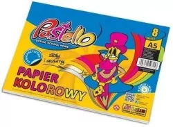 Papier kolorowy A5 samoprzylep 8 kartek błyszczący