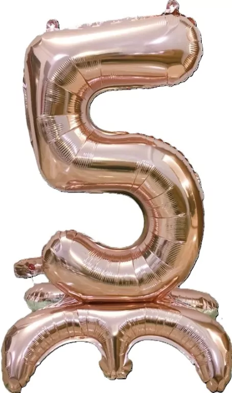 Balon foliowy stojący 5 rose gold 81cm - tantis.pl