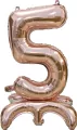 Balon foliowy stojący 5 rose gold 81cm - tantis.pl