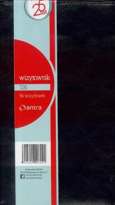 Wizytownik 96 trzyklatkowy 726 czarny ANTRA - tantis.pl