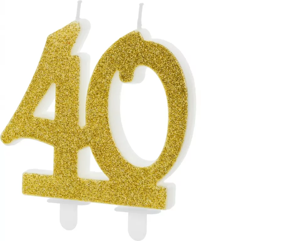 Świeczka urodzinowa liczba 40 złota 7,5cm - tantis.pl