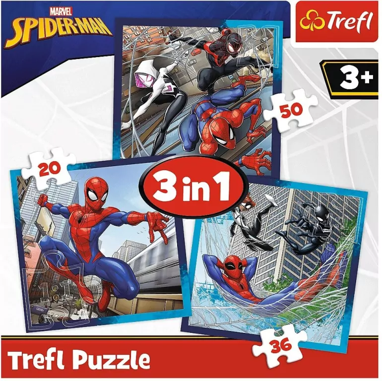 Puzzle 3w1. Pajęczy przyjaciele. Disney Marvel Spiderman. 34874 - tantis.pl
