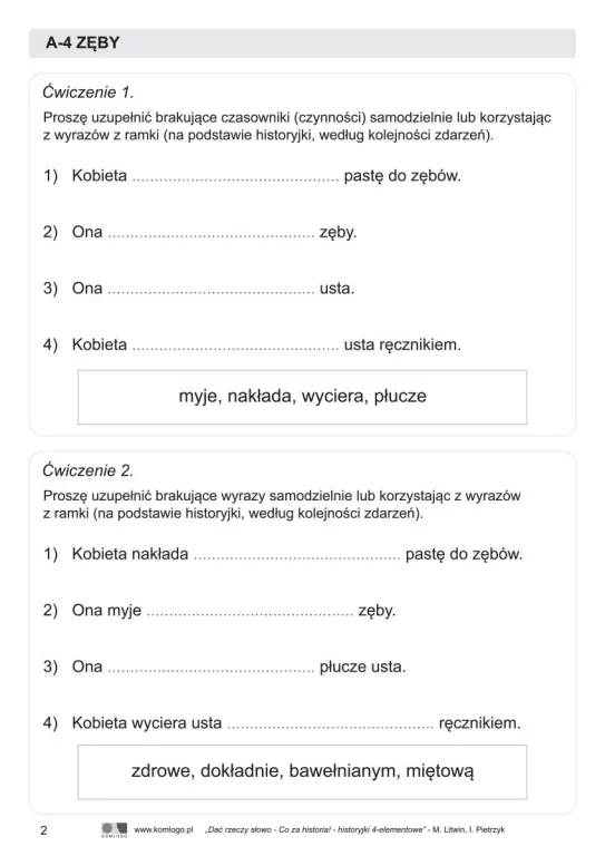 Dać rzeczy słowo. Co za historia! ćwiczenia, 4 elementy - tantis.pl