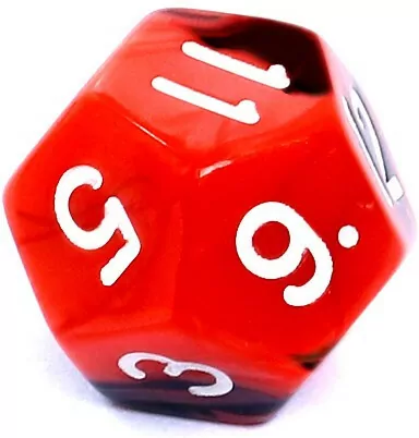 Komplet kości RPG. Czerwono-czarne. Dwukolorowe. REBEL - tantis.pl